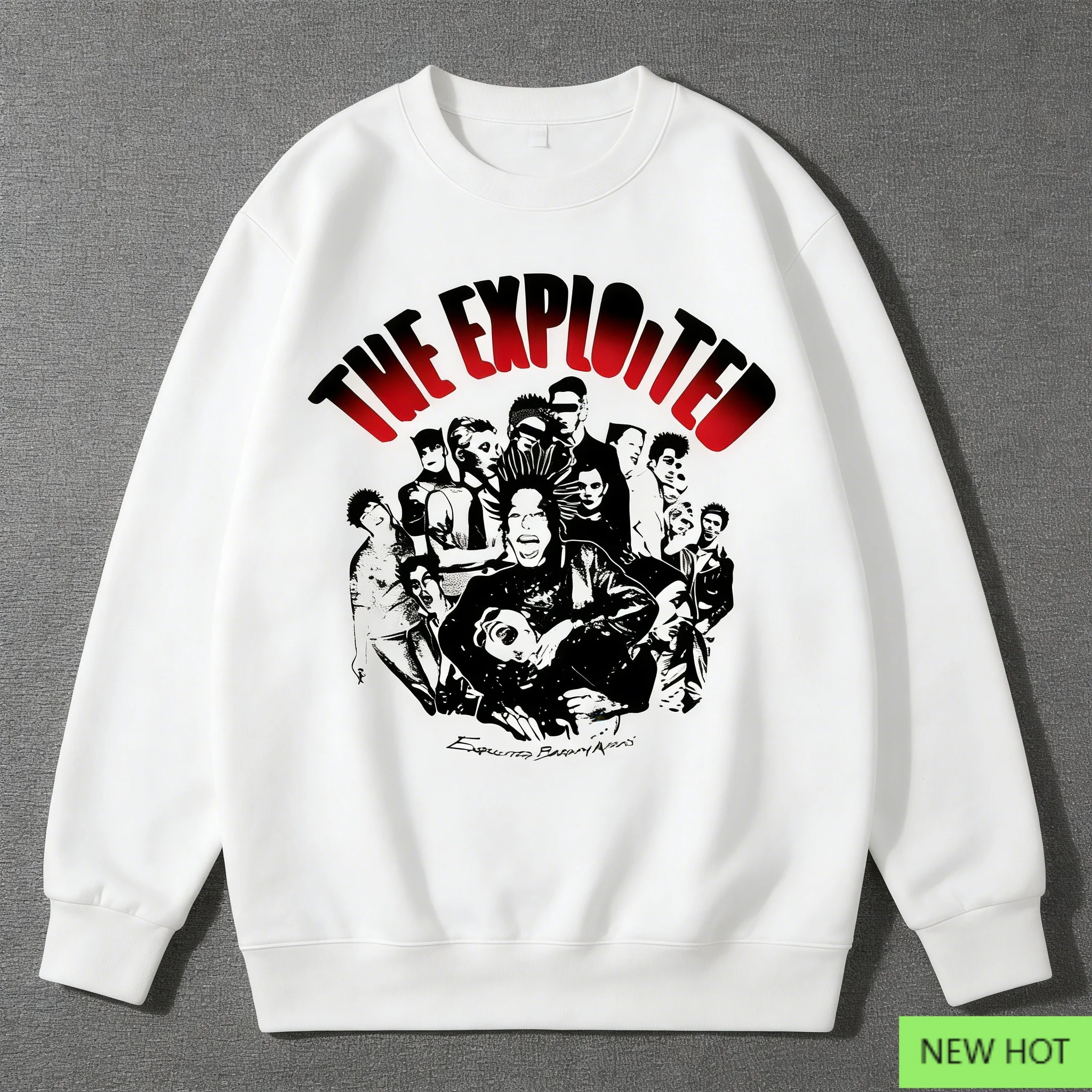 The Exploited Band Graphic Crewneck، قميص Street Punk، مثالي للمعجبين الذين يحبون نمط الفرقة وفيبي المتمردين #1