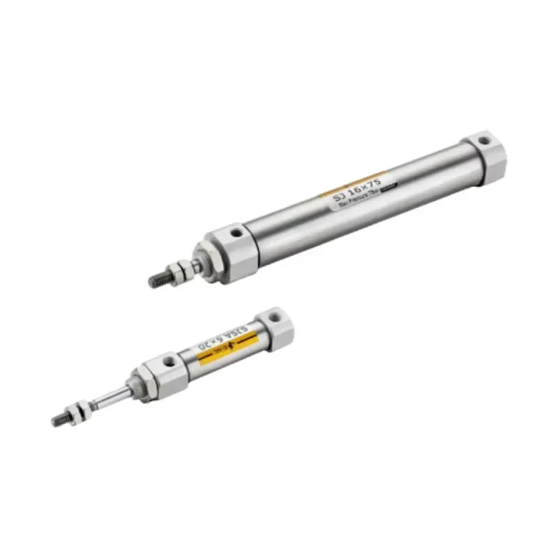 SJ Series Stainless Steel Piston Cylinder Mini Pneumatic Rubber Buffer 6 10 12 16 Inner Diameter Both Ends New