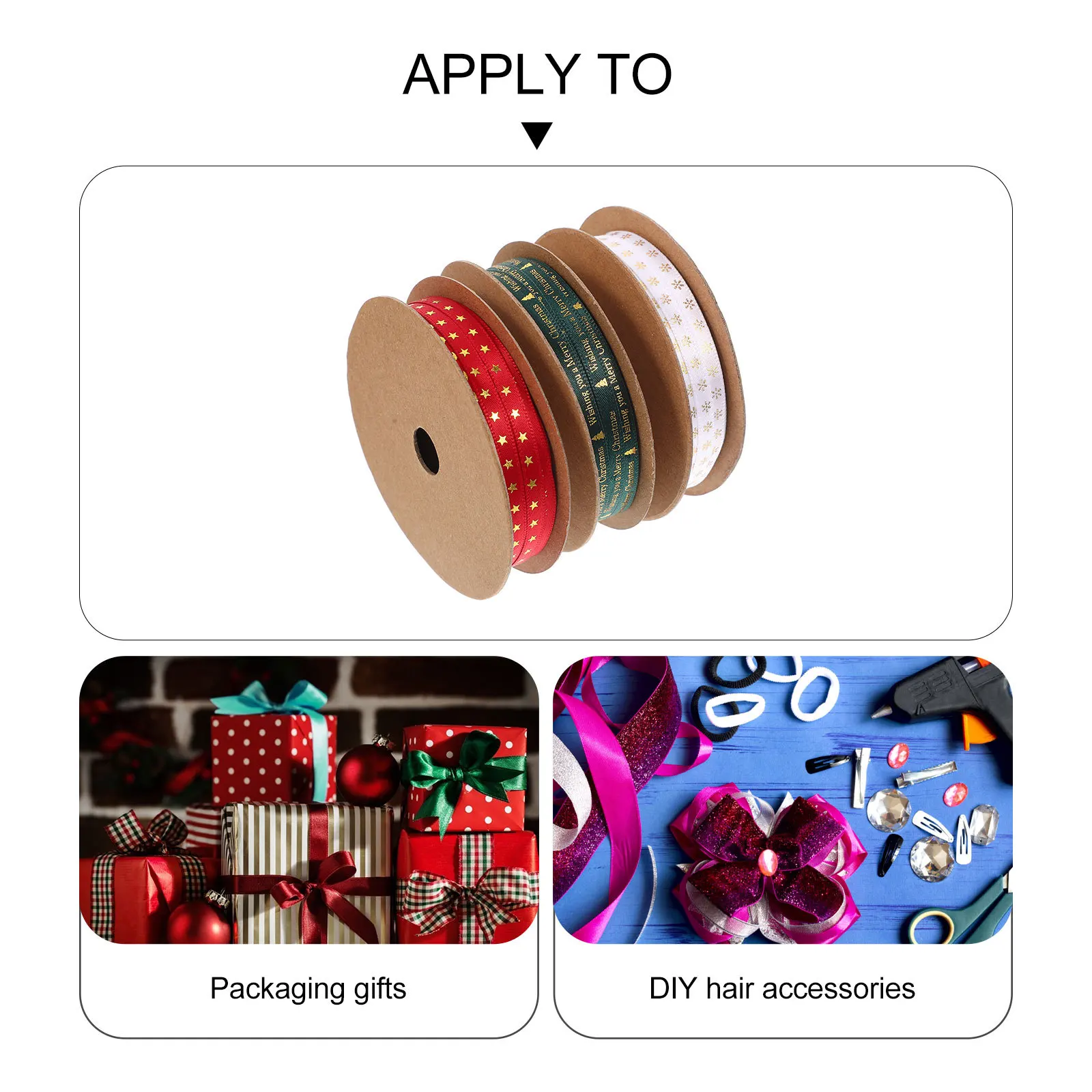 3 لفات هدية التفاف الشريط البوليستر مقاومة للاهتراء شريط زخرفي لعيد الميلاد هدايا DIY بها بنفسك القوس صنع شجرة عيد الميلاد ديكور