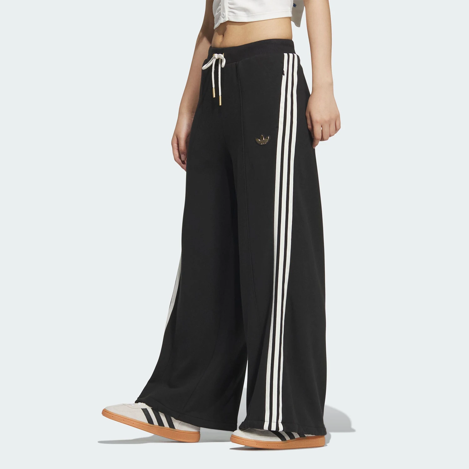 Adidas Official Three Stripes Women's Year of the Snake New Year Wide-leg Sport Pants JL8436