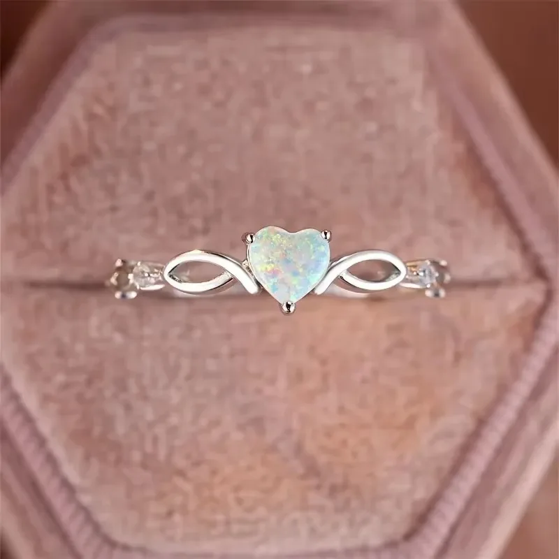 New Fashion Love Zircon Ring with Simple and Colorful Style Elegant Retro Women's Wedding Festival Party Accessories and Gifts image 2