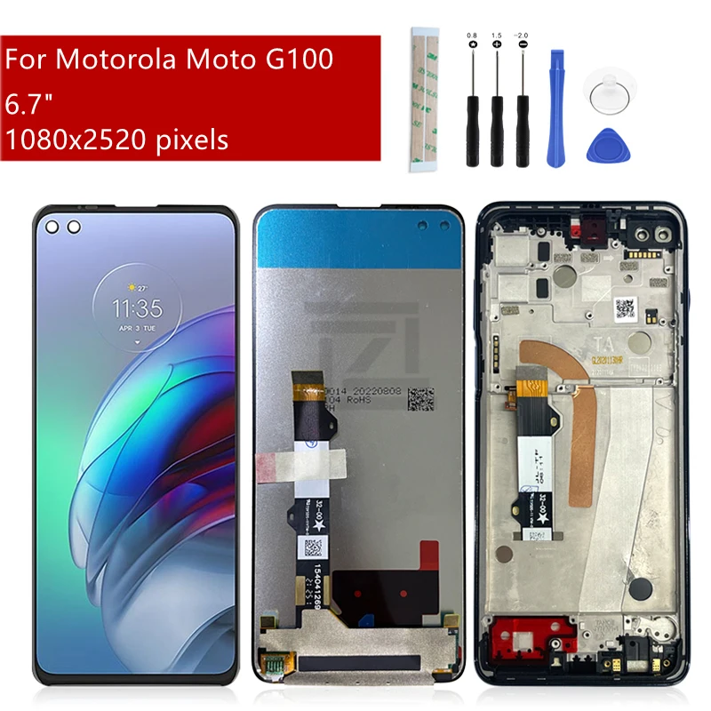 For Motorola Moto G100 LCD Display Touch Screen Digitizer Assembly For Moto G100 Display Replacement Repair Parts 6.7