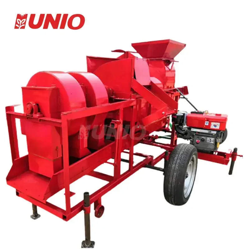 Multifunctional Agriculture Maize Corn Rice Wheat Sorghum Soybean Willet Rapeseed Thresher Sheller Dehuller Process Peel Machine