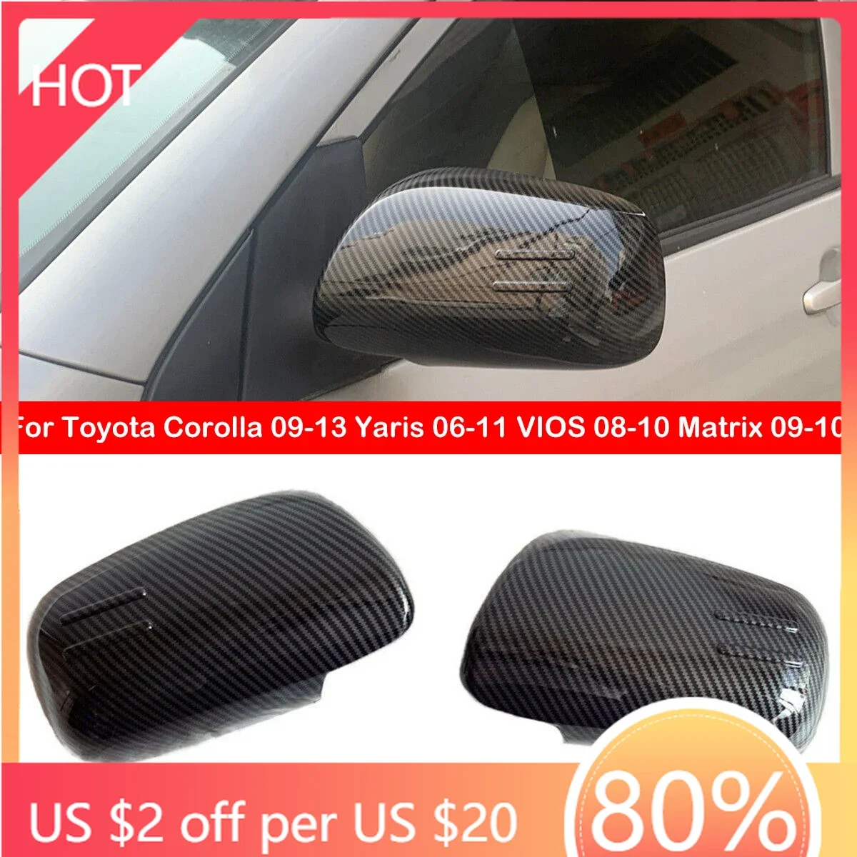 

Бамперы для Toyota Corolla 09-13 Yaris ​ 06-11 VIOS ​ 08-10 Матрица 09-10 Автомобильное зеркало заднего вида Крышка крыла Внешняя дверь Задний вид