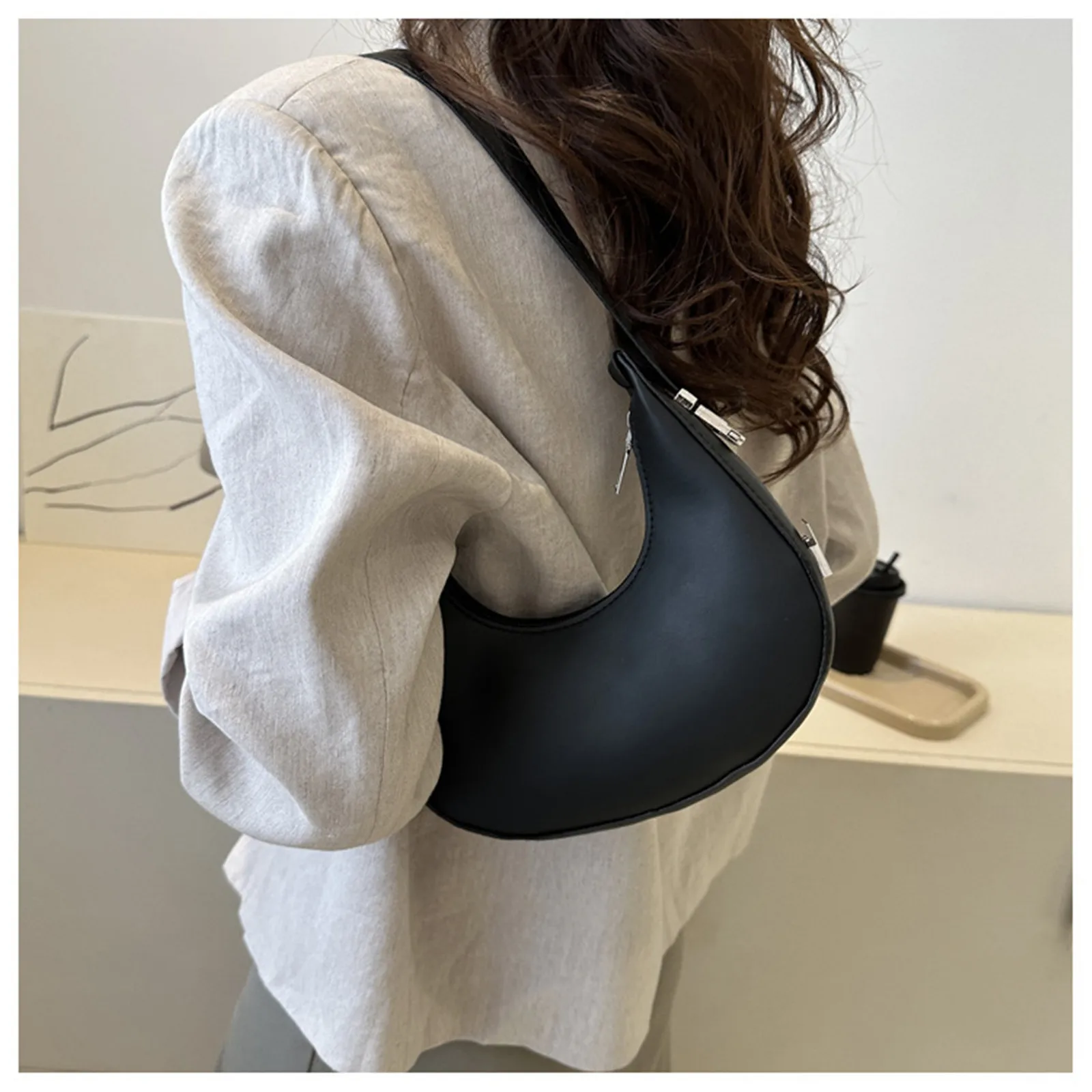 Solid Color Texture Simple Western Style Casual Bag Handbag 2023 Commuter Retro One Shoulder Armpit Bag Temperament Dumpling Bag