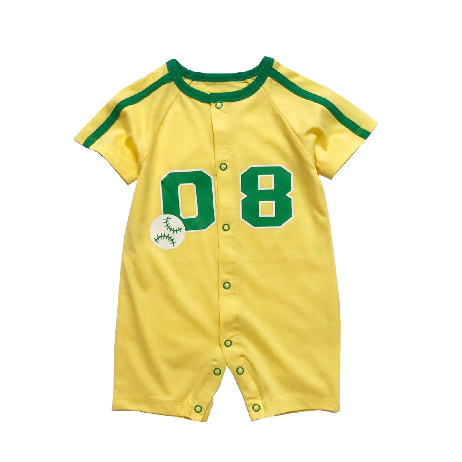 

Newborn Baby Boys Soft Cotton Romper Short Sleeve Sports Print Jersey Soccer Jumpsuit Toddlers Cute Summer Bodysuit Outfits