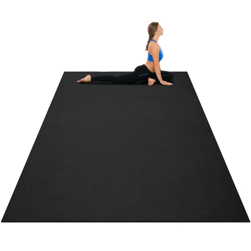 Large Yoga Mat 6\' X 4\' X 8 Mm Thick Workout Mats for Home Gym Flooring Black,Premium PVC Material Is Eco-friendly and Non-toxic