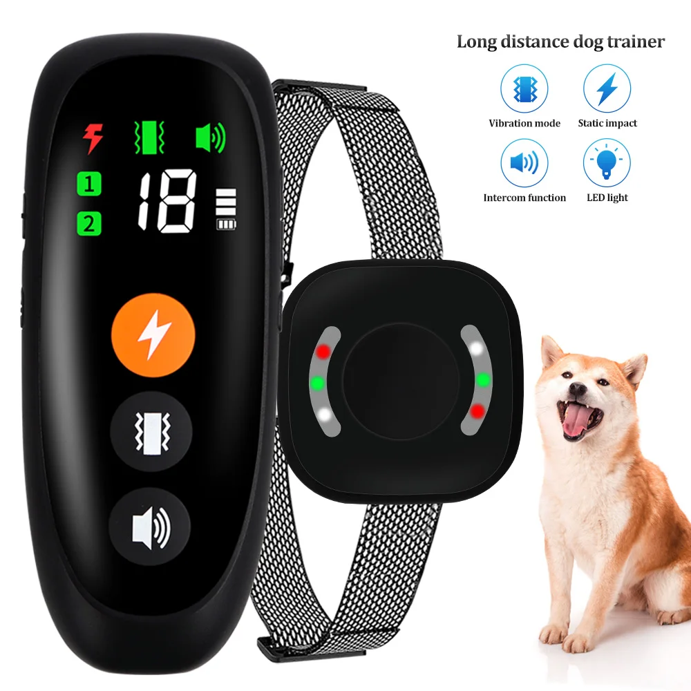 800m Digital Dog Training Collar Remote Control Waterproof Rechargeable with LCD Display for All Size Shock Vibration Sound