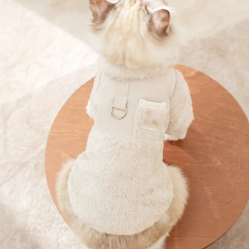 Fashion Solid Dog Jacket Winter Warm Dog Padded Clothes Cute Soft Puppy Coat Double-Sided Cat Down Jacket Chihuahua Pet Clothes