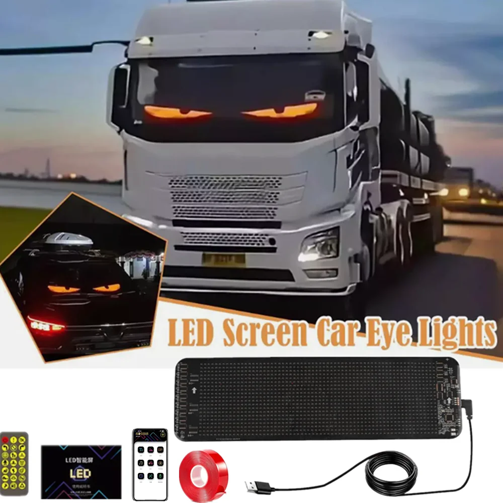 

Soft Matrix Pixel Panel Lighting Windshield Devil Eyes Light Smart Bluetooth Control Car LED Sign Display LED Truck Eyes Light