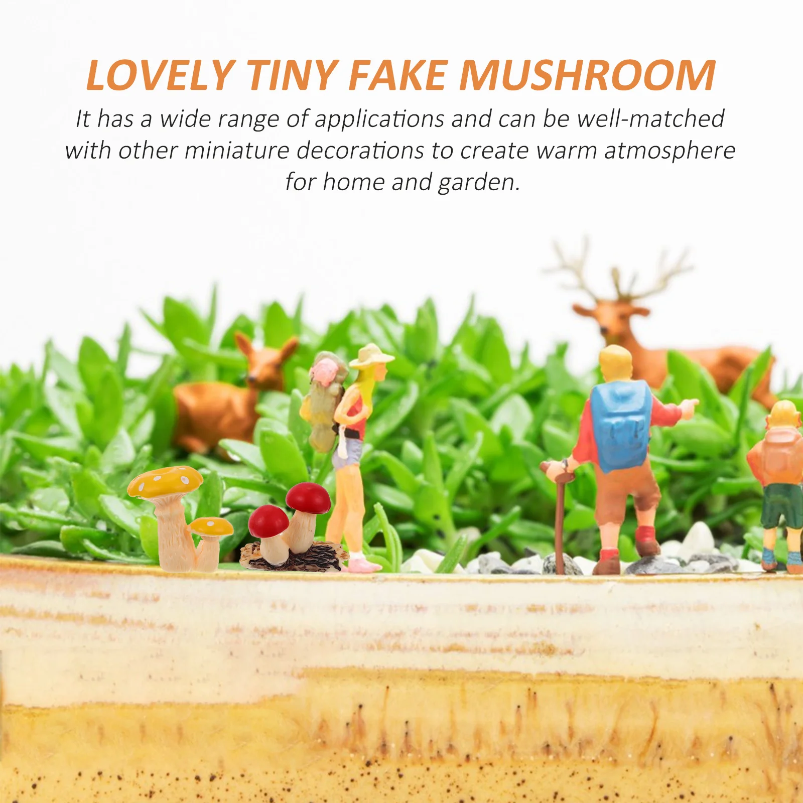 

10pcs Simulation Mushroom Miniature Figurines For Diy Decor Garden Fake Mushrooms Ornaments Artificial Decorative Statue Micro