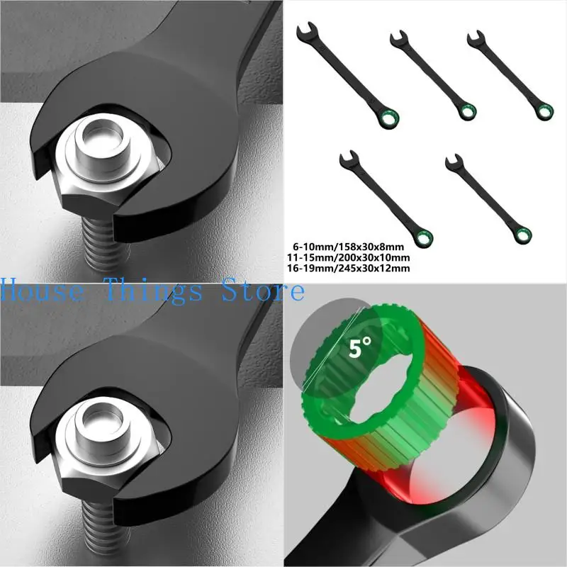 

652F Professional 2Head Ratchet Wrench For Automotive Repair Machinery Maintenance