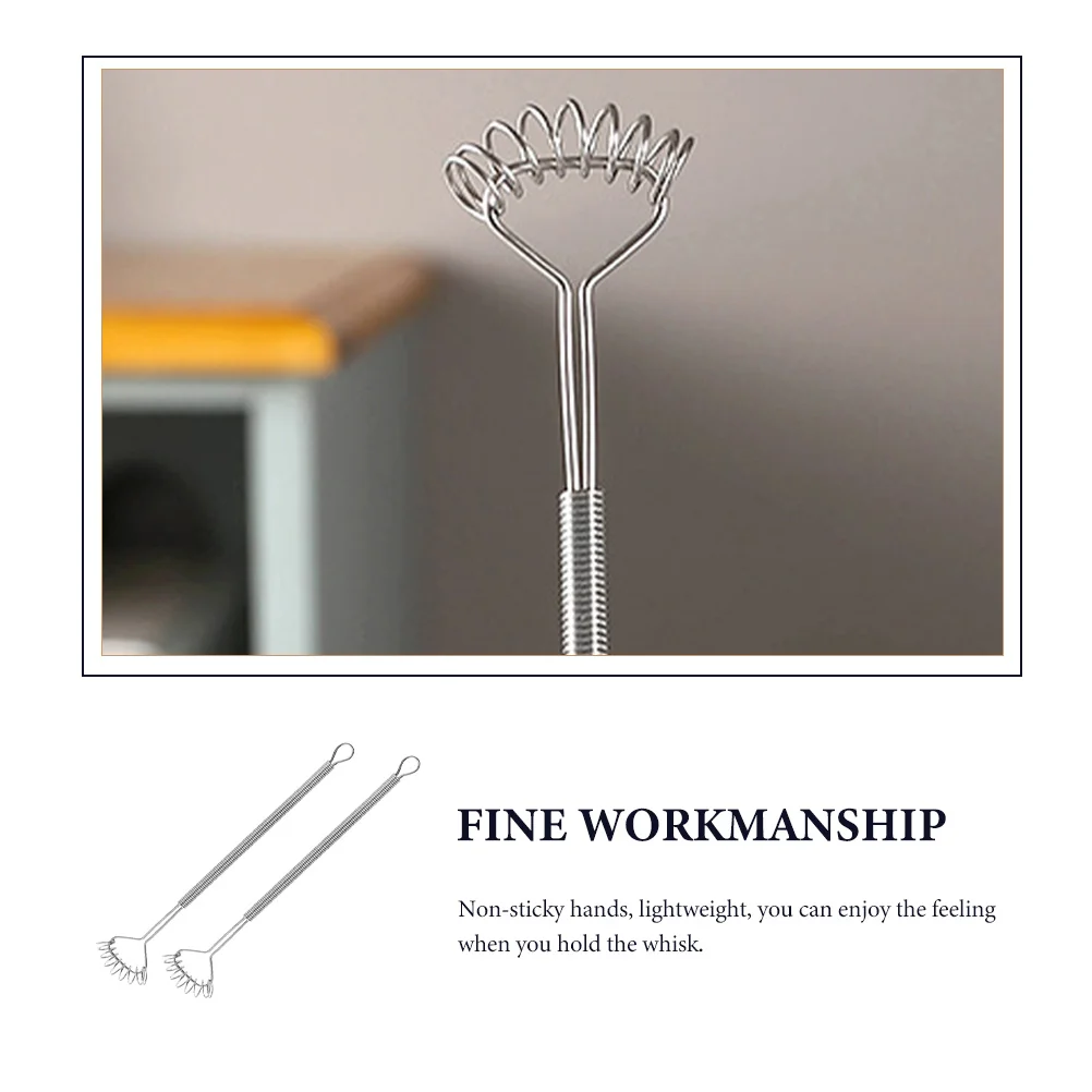 

2pcs Spring Whisk Manual Mixing Stick For Egg Baking Lightweight Non-Stick Kitchen Tool Multipurpose Whisks Wine Stirring Sticks