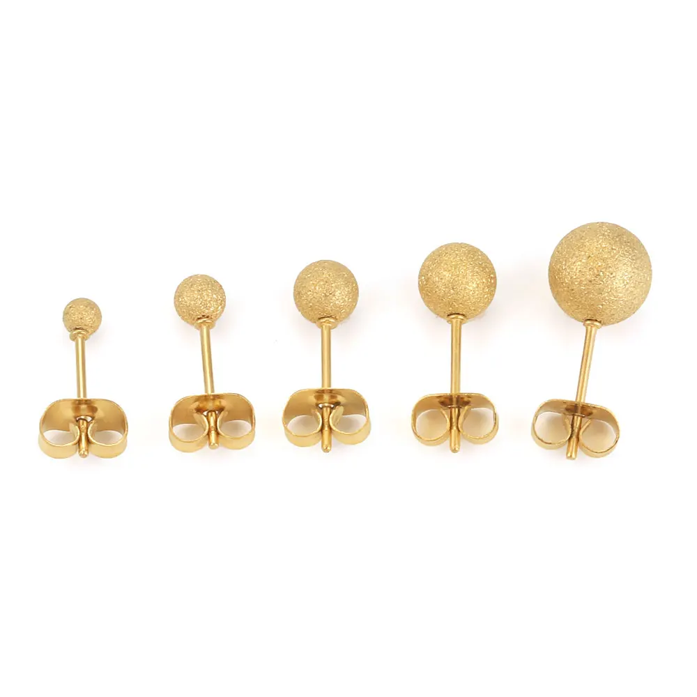 20pcs Stainless Steel Ear Pins Round Ball  Ear Stud Needle Earrings Findings For DIY Pendant Earring Jewelry Making Supplies