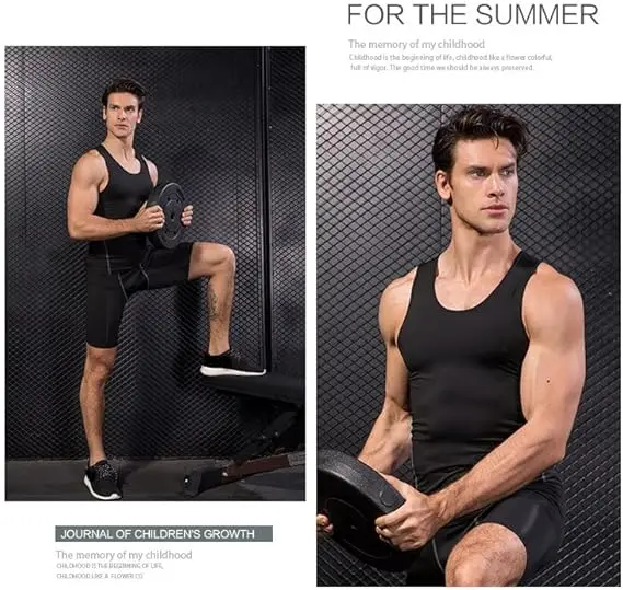 Men's Compression Tops for Summer Quick Dry Vest Tops T Shirts Mens Running Tank Top for Training,Basketball,Gym M-XL