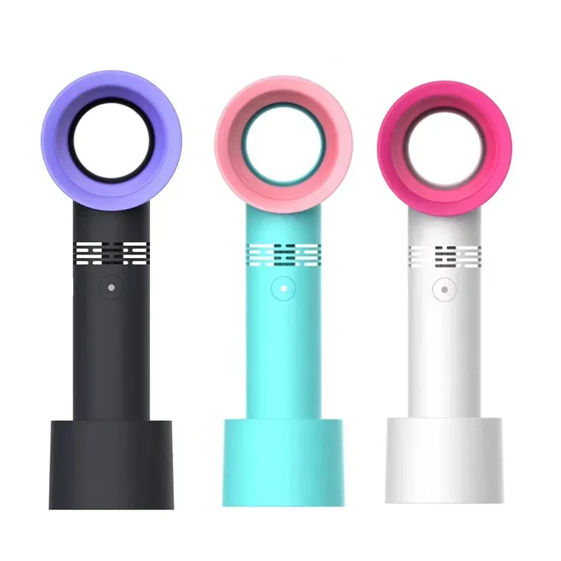 

z portable rechargeable handheld bladeless fan, mini usb leafless fan, bladeless air cooler eyelash dryer
