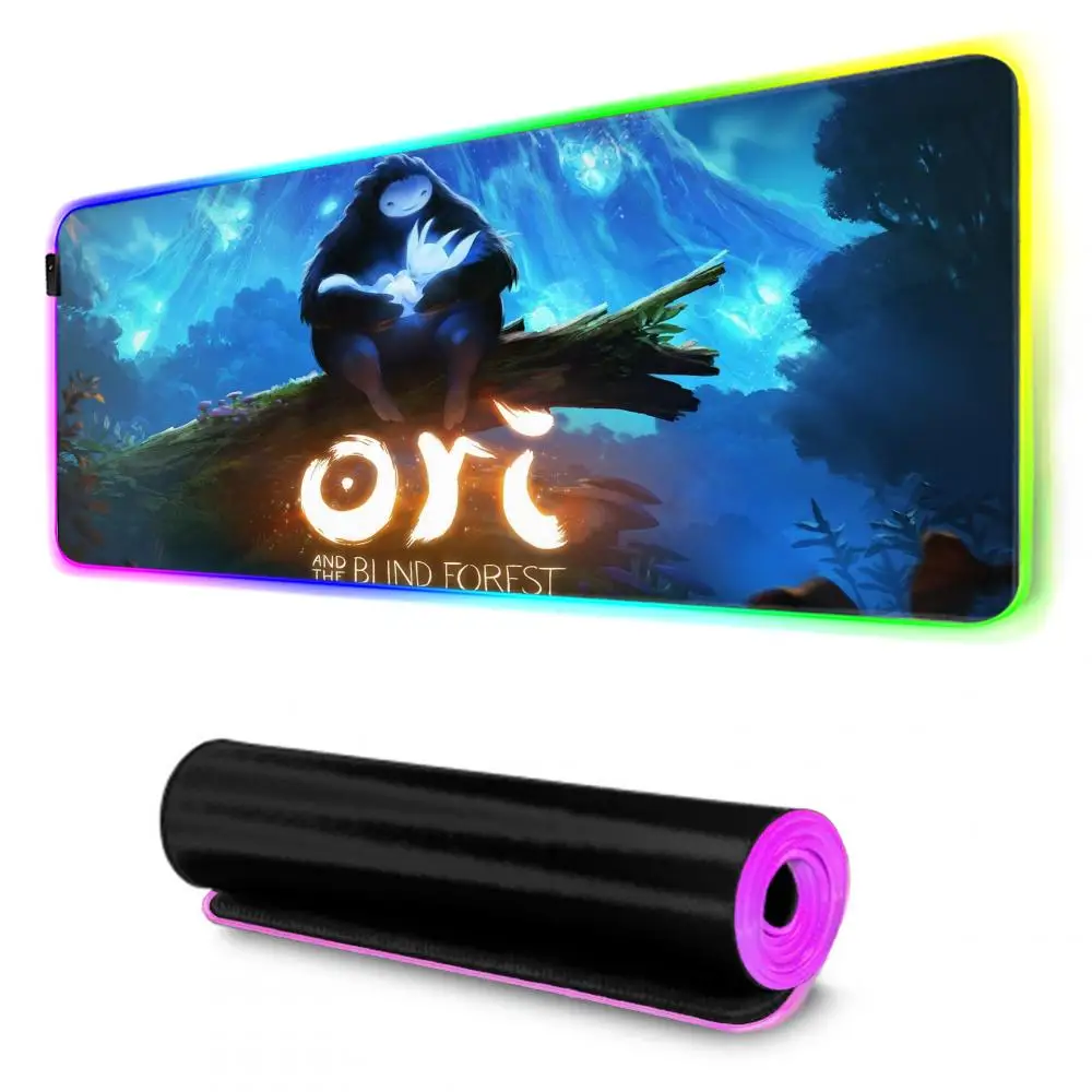 Ori and the Blind Forest Mouse Pad Gamer Rgb Desk Mat Back Light Led Mousepad Setup Gaming Accessories Deskmat Big Mousepad