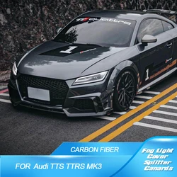 Front Bumper Splitters for Audi TTRS MK3 2016 2017 2018 Car Front Bumper Air Vent Fender Fins Vents Canards Splitte Carbon Fiber