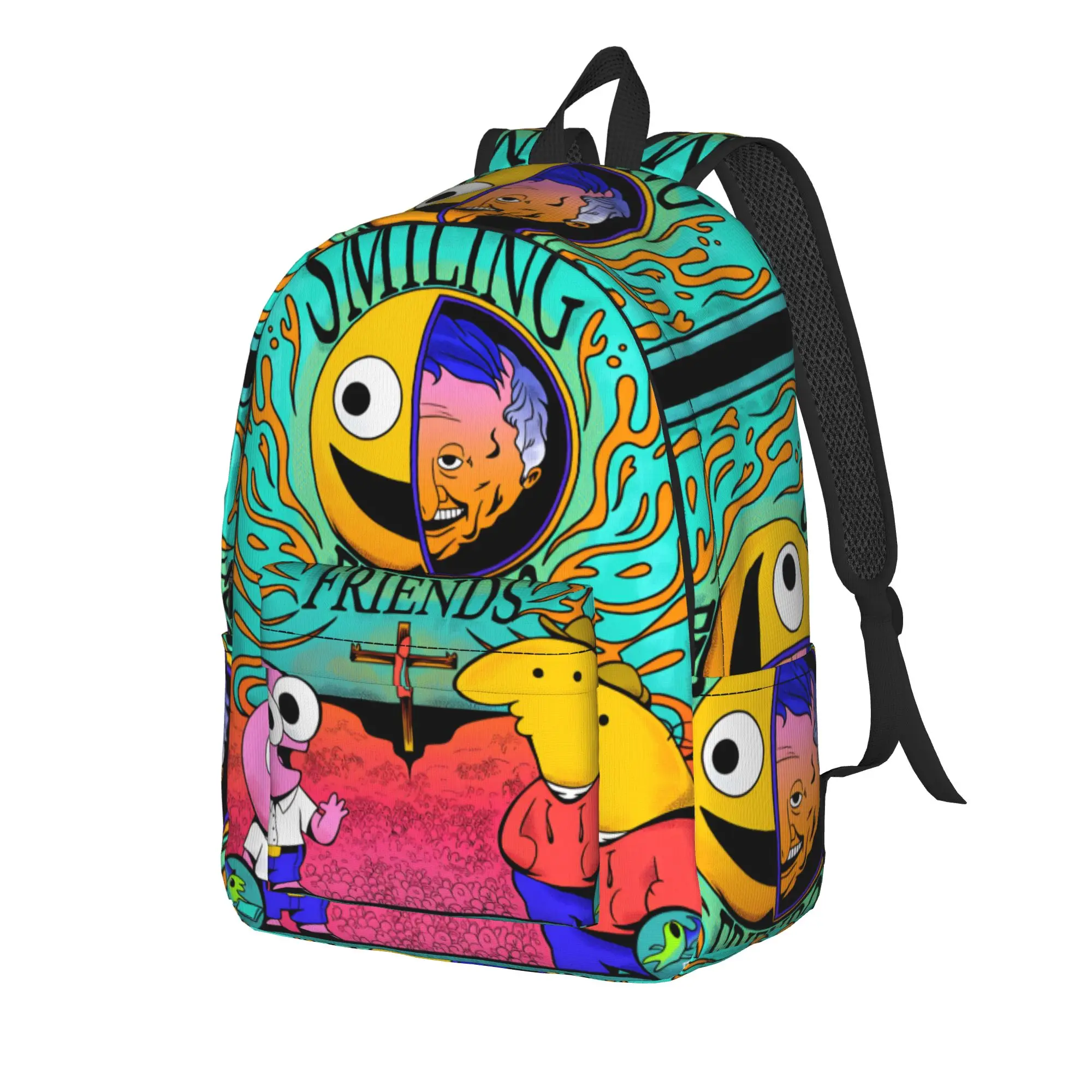 Smiling Friends Pim And Charlie Backpack Girl  Big Backpacks Polyester Kawaii High School Bags Hiking Colorful Rucksack