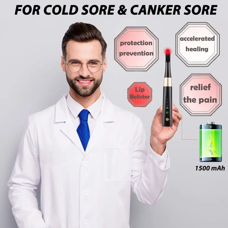 Dispositif de lumière rouge douloureuse, dispositif de traitement des douleurs canalisques réutilisable pour soulager la douleur et la gestion des douleurs buccales, réduire la douleur et R