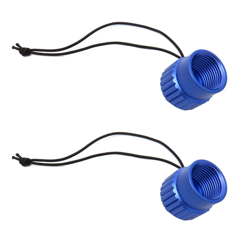 2X Scuba Diving Threaded Dust Cap Plug Cover Din 5/8-14NPS Dust Cap Tank Valve End Cap Accessory Part Blue