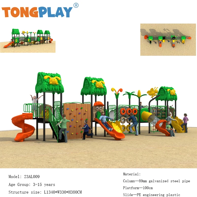 Outdoor Playground Equipment Set for Fun Children's Outdoor Playground Forest Theme Kindergarten Commercial Park Kids Slides