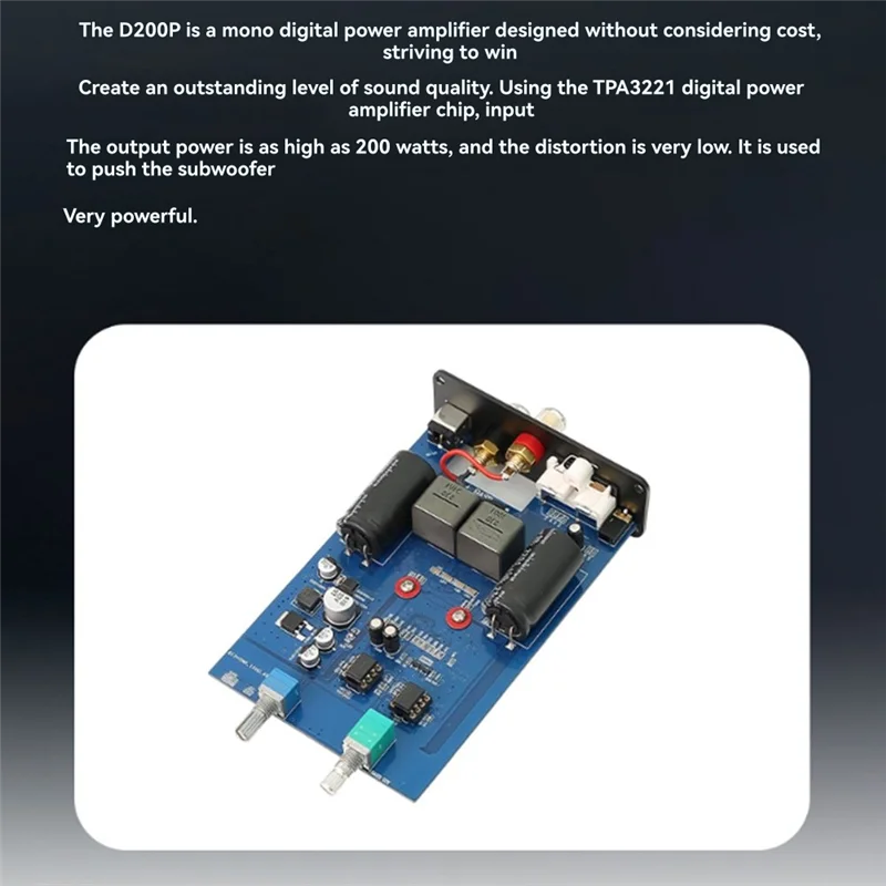 

D200P TPA3221 Mono High Power Subwoofer Amplifier HIFI Fever Digital Audio Amplifier For Superior Sound Quality