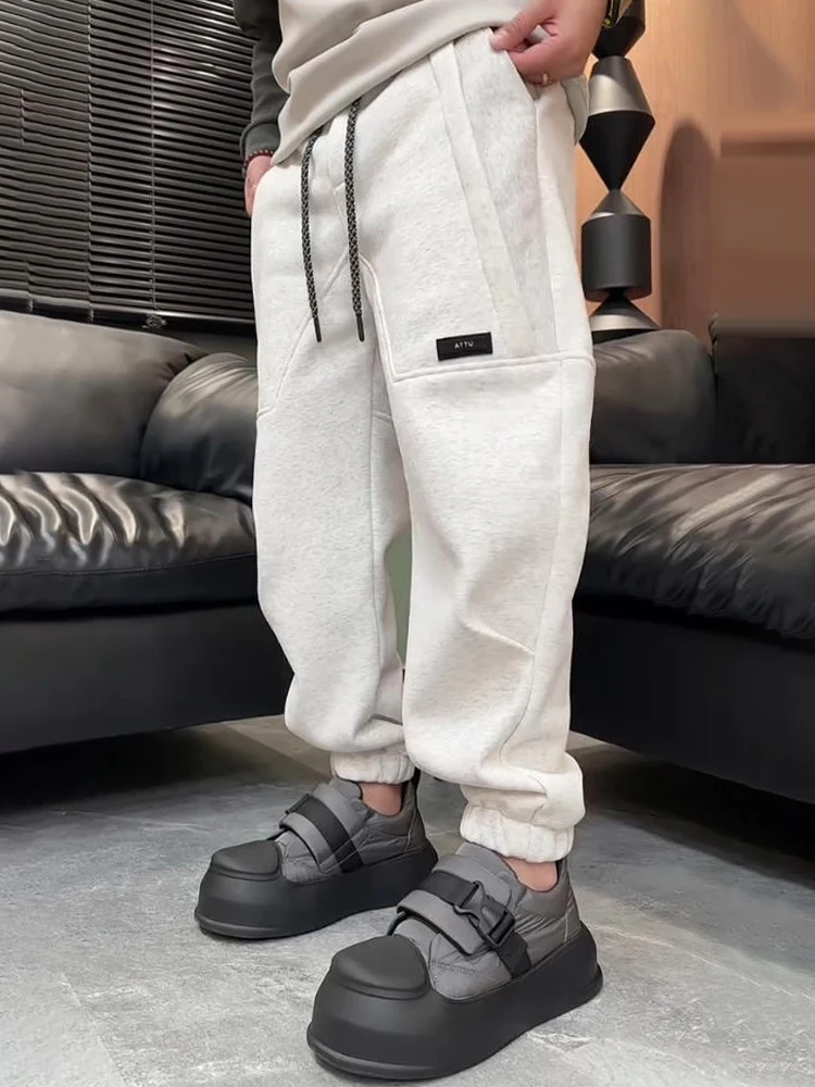 

Мужские повседневные брюки Thiened Fce, зимние модные свободные брюки Харлан с манжетами, индивидуальный вариант, универсальные, с эластичной резинкой на талии