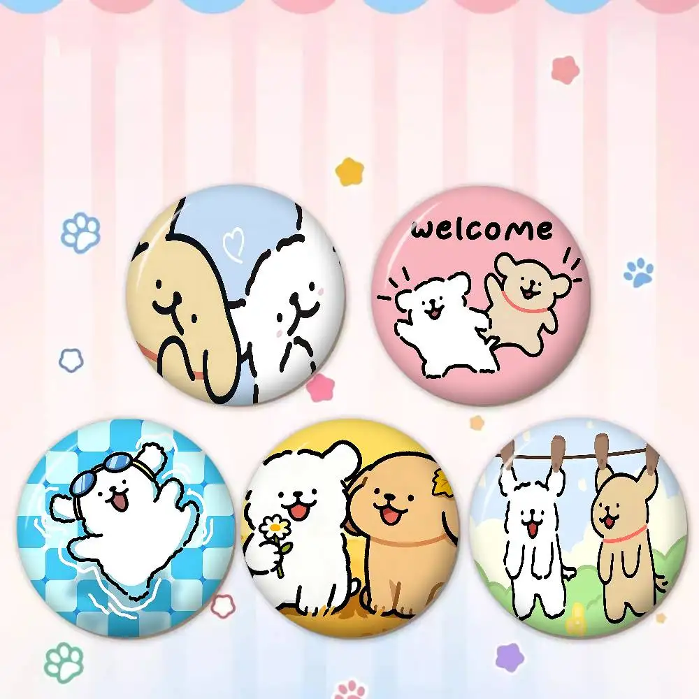 M-Maltese 32/44/58MM Customizable Button Pins Cute Funny Creative Badge Jewelry Decor Gifts for Friends