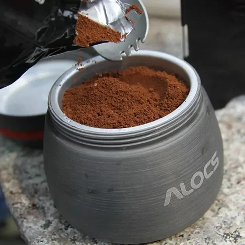 Cafetera de aleación de aluminio para exteriores, sifón de Mocha, estufa de café para acampar, ALOCS, CW-EM01, autoaccionamiento, elaboración de café Ccoffee