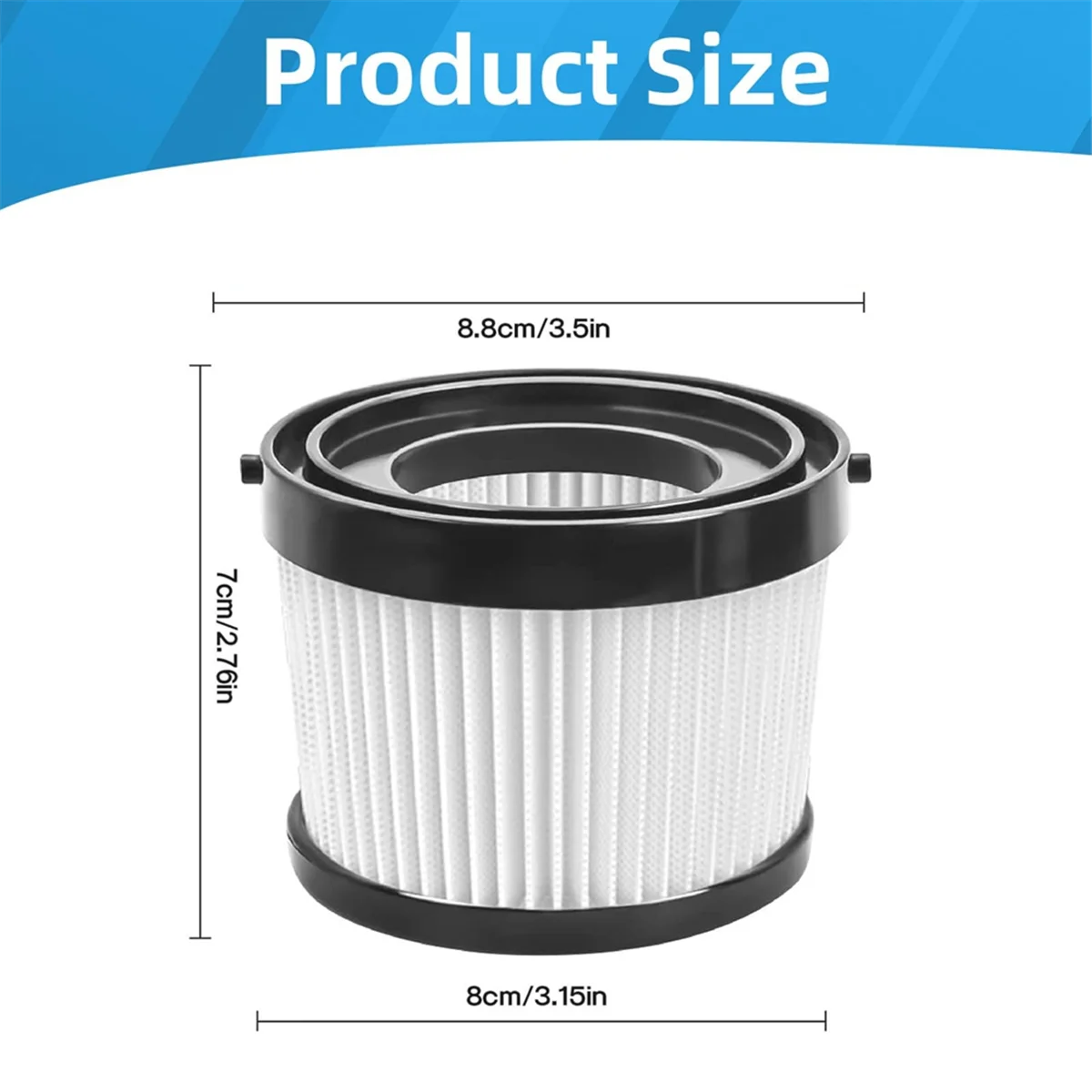 B25B DCV5011H Ersatz-HEPA-Filter, kompatibel mit DEWALT 20 V Akku-Staubsauger DCV501HB mit Schaumstoffhülsenfiltern