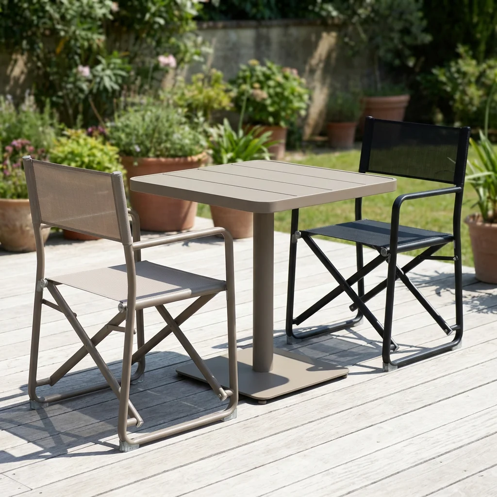 Outdoor Aluminum Alloy Folding Balcony Chair with Armrests, Leisure Portable Tesla Back Director Chair (Missile Chair)