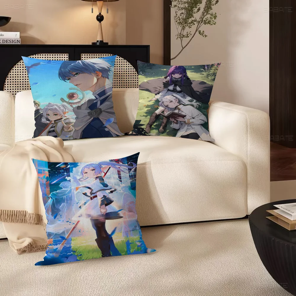 Sousou No Frieren Pillowcase Toon Gift Cushion Cover Bedroom Home Sofa Chair Seat Decor Pillow Case