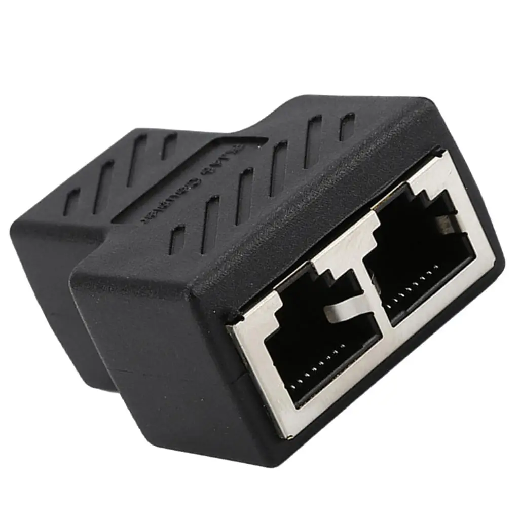 Adaptor pemisah 1 ke 2 Port Female CAT 5/CAT 6 konverter Ethernet