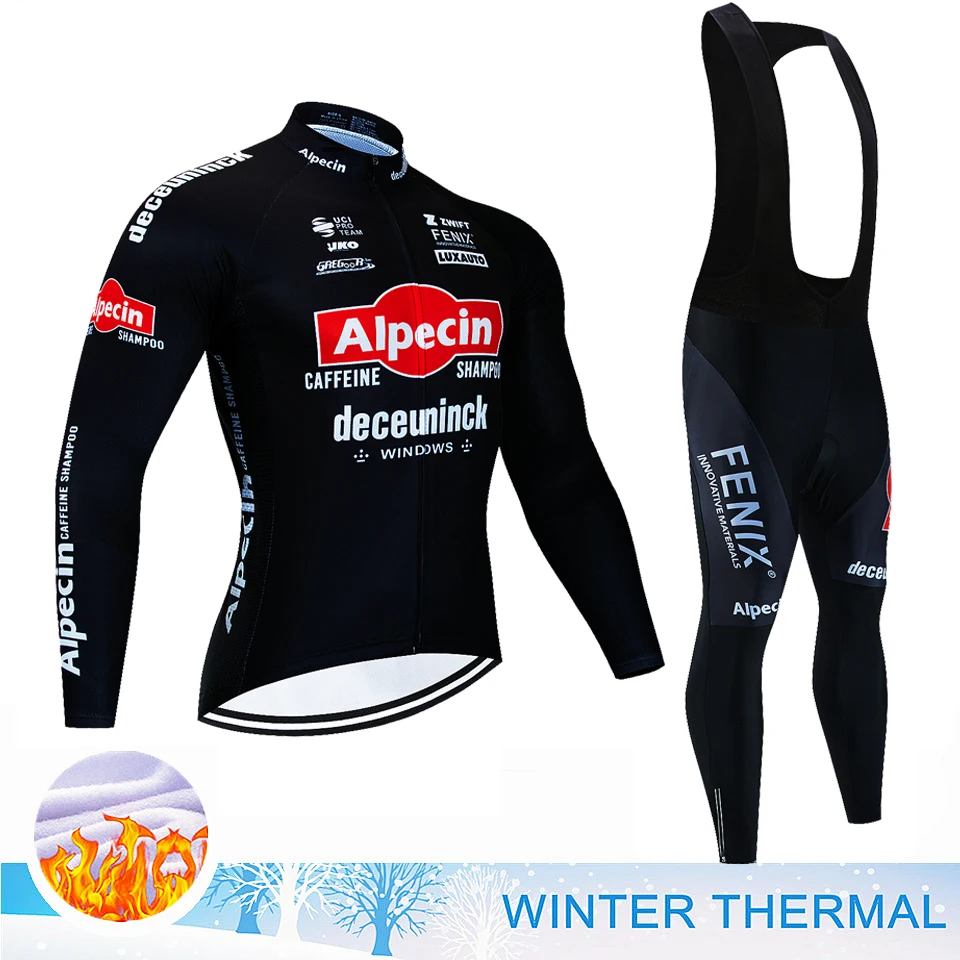 2024 Pro Team Winter Thermal Fleece Cycling Jersey Set Long Sleeve Bicycle Clothing MTB Bike Wear Maillot Ropa Ciclismo Cycling