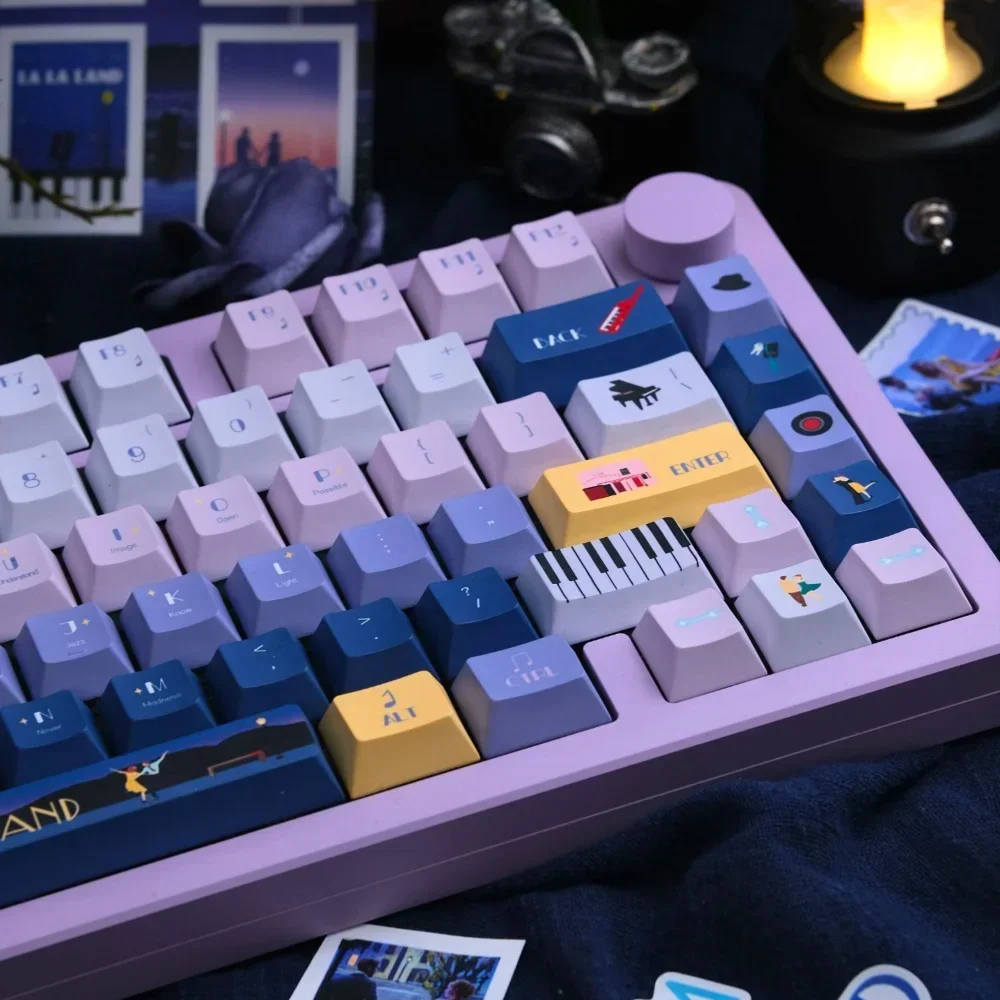 142Keys Cherry Starry City Keycap Philharmonic City Movie Peripheral Replaceable Keycap Printed Gradient Keycaps