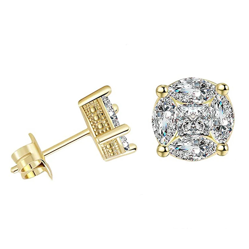 Huitan Mode Männer/Frauen Stud Ohrringe mit Kristall Cubic Zirkon Täglichen Tragen Vielseitig Low-key Ohr Zubehör Großhandel schmuck