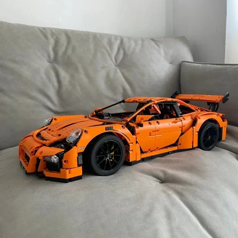 

2704PCS Technic Supercar Building Kit - Orange Sports Car Model for Age 12+ - Advanced DIY Blocks with Working Steering