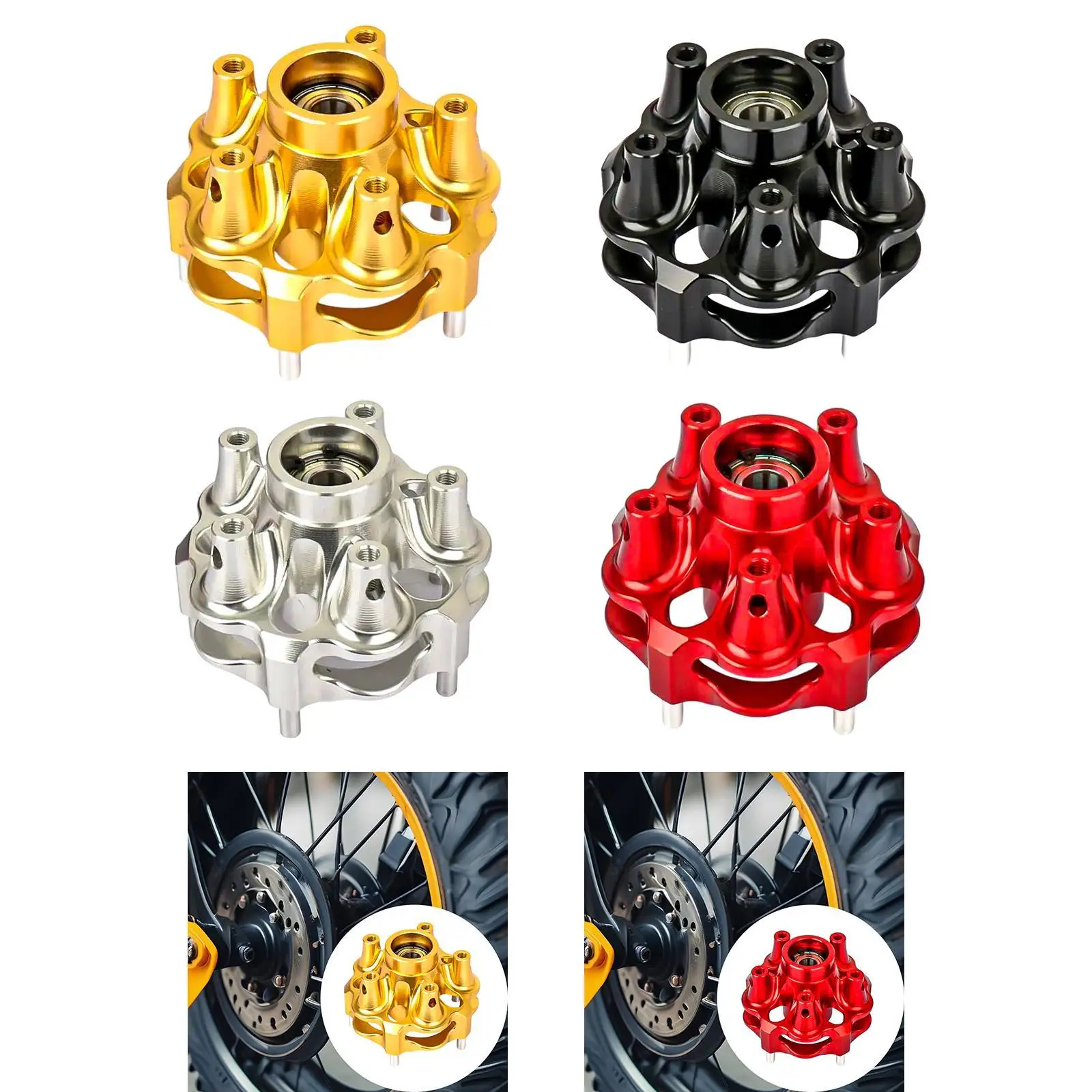 

Front Disc Brake Wheel Hub Front Wheel Hub Bearing Scooter Replacement 5 Motorcycle CNC Aluminum Alloy Front Wheel Hub