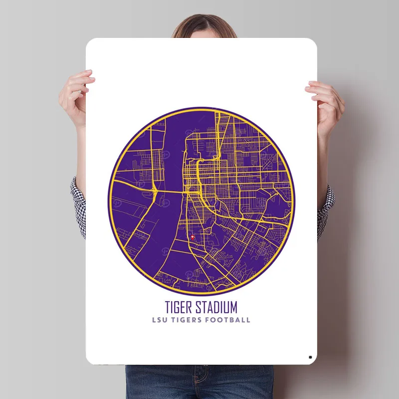 LSU Tigers Metal Poster Wall Art Decor Retro Custom Retro Metal Signs for Home Room Decoration Posters on the Wall Coffee Bar