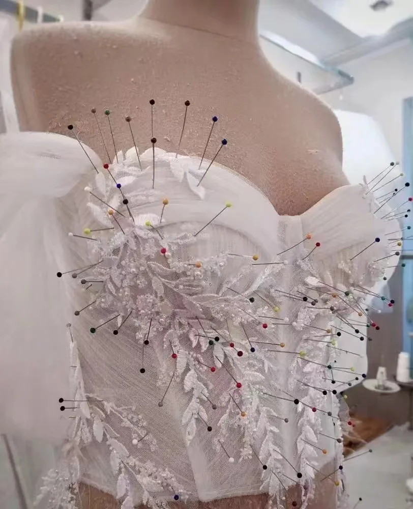 فساتين زفاف كرواتيا Fairyable البوق للنساء أزهار 2025 زينة آلهة العروس تول فيستدوس دي نوفيا مخصصة