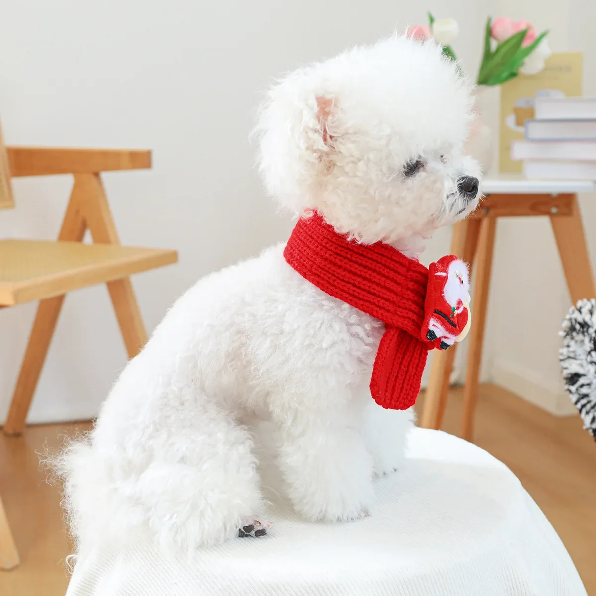 Autumn/Winter Pet Knitted Christmas Scarf Soft Comfortable Warm New Year\'s Christmas Scarf Cats Puppy Accessories Pet Supplies