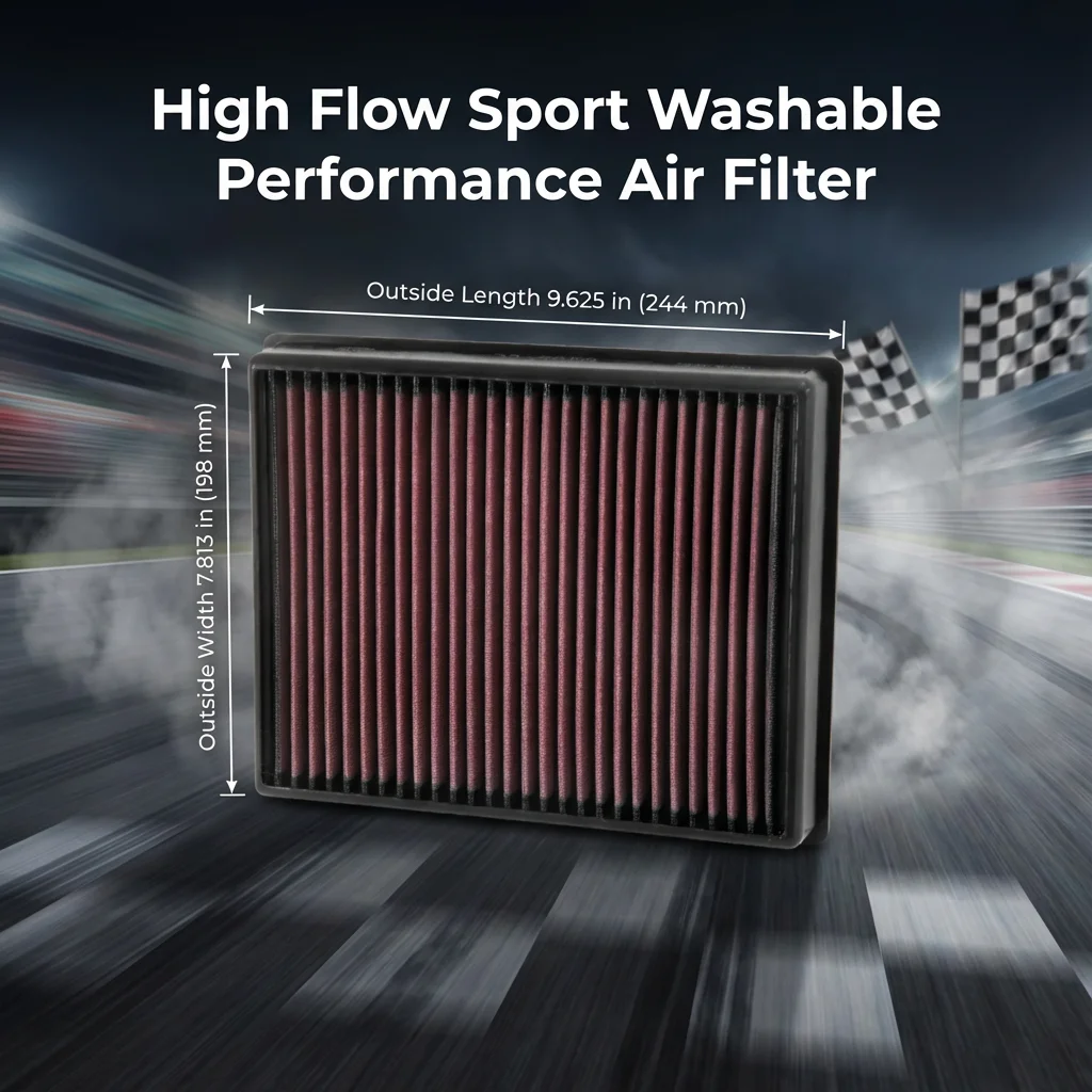 

Спортивный моющийся воздушный фильтр с высокой пропускной способностью 33-5000 для Ford Edge, Fusion, Mondeo, Galaxy, S-Max, Lincoln Continental, MKZ, Nautilus 2013-2024