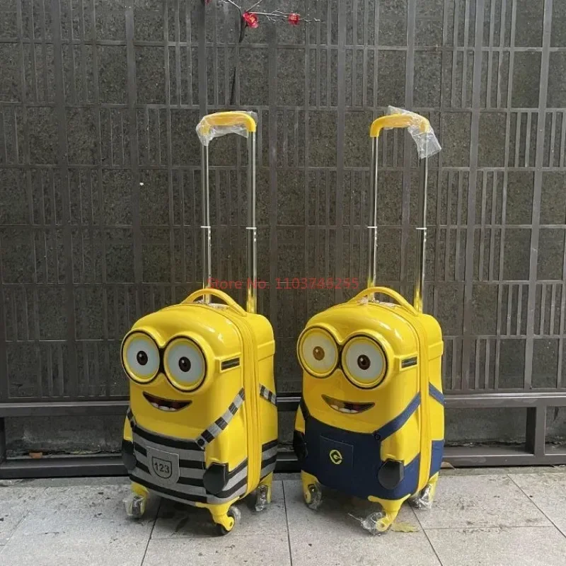 Hot New Original 18 Inch Minions Ultra Light Adult Children\'S Luggage Silent Universal Wheels Travel Cartoon Boarding Case Gifts