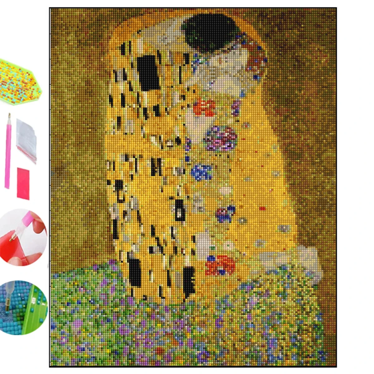 Gustav Klimt Gold The Kiss Diamond Painting Kit completo DIY Full Diamond Mosaic ricamo Crystal Picture set Home Decor Arts