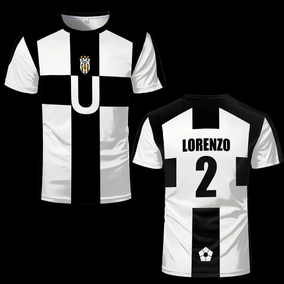 Summer Five Person Pattern VL Replika Anime Uber Blue Lock Full Print Men Tshirt Cosplay Football Jersey Futsal Pattern Tee