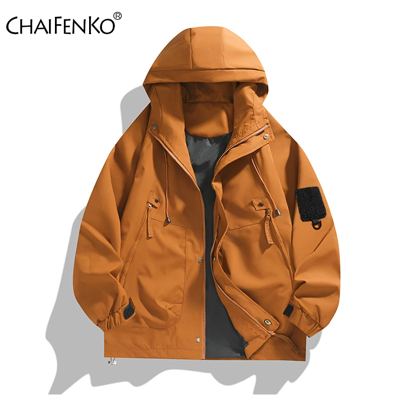 Autumn Winter Fashion Men Jacket New Casual Comfort Windproof Solid Tops Outdoors Loose Multiple Pockets Hooded Coats Men
