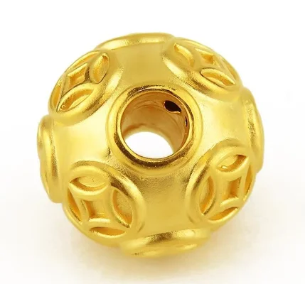 Imagem -05 - Real 24k Pure Gold Beads Fine Gold Coins Gold Ball Acessórios Mm12 mm 999