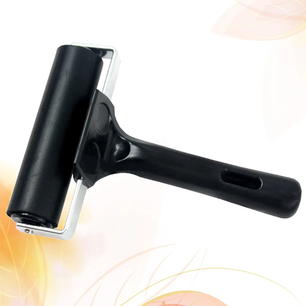 

10 Cm Roller Heavy Duty Metal Frame Black Printing Stamping Tool For Ink Glue Distribution Smooth Finish Easy Clean