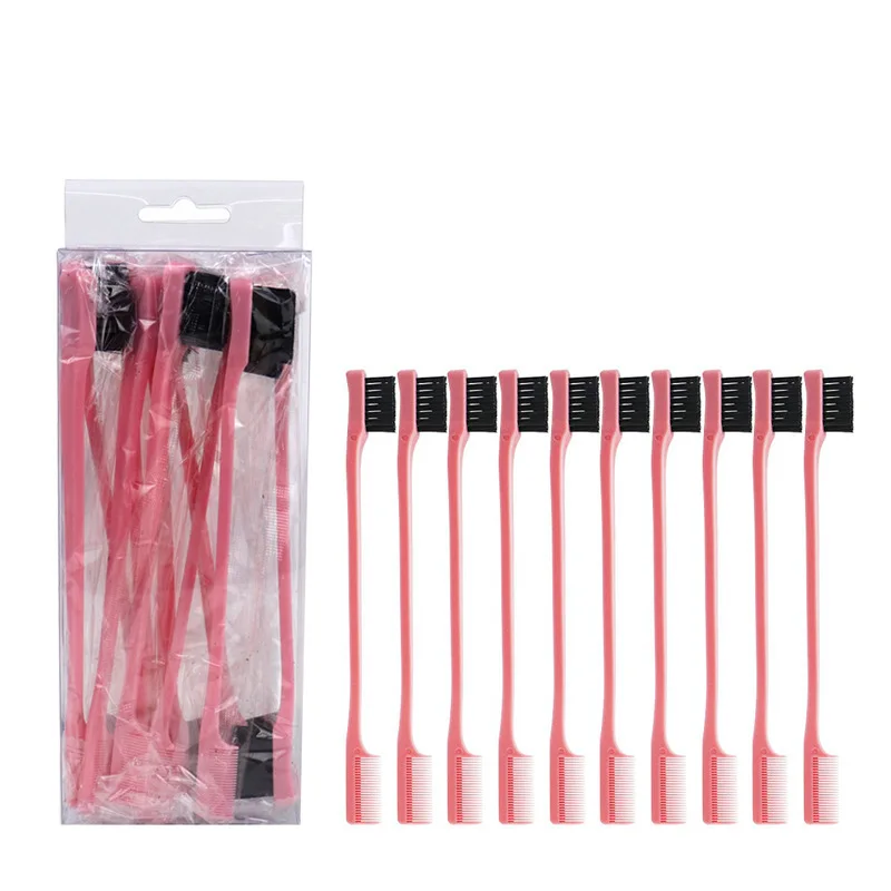 2 sets of 20 pieces double-sided edge comb control hair brush salon professional accessories 2-in-1
